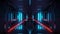 Endless futuristic scifi science-fiction tunnel corridor space hangar 3d illustration background wallpaper
