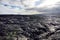 Endless lava fields of the Big Isalnd of Hawaii. Smooth, undulating surface of frozen pahoehoe lava.