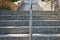 Endless limestone steps symmetrically leading into distance