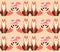 Endless pattern with foxes - parents and small foxes - children, fun jumping around. Print for fabric, wallpaper