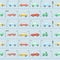 Endless pattern set city cars traffic lights road. simple hand drawing style vector illustration