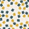 Endless Pattern Spring Flowers Set Sail Champagne, Fortuna Gold and Tidewater Green Colors