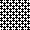 Endless puzzle. Seamless vector pattern. Alternate black and white elements of the puzzle.