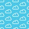 Endless seamless pattern with cute stylized clouds