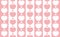 Endless seamless Rows pattern with hearts different sizes and colors. Pink and white vector hearts.