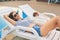 Endless summer Cute baby and mother relaxing at sunbed