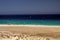 Endless wide tideland in the lagoon of Gorriones, Playa de Sotavento, Costa calma, Fuerteventura, Spain