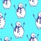 Endless winter background with smiling snowmen