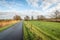 Endlessly long seeming road in a Dutch nature reserve