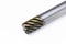 endmill cutting tools eight fluted. spiral right hand. material Carbide. Used for metalwork. coating Titanium nitride.