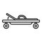 Endocrinologist cart bed icon, outline style