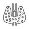 Endocrinology, thyroid line icon. Outline vector