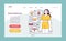 Endocrinology web banner or landing page. Endocrine system organs