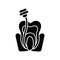 Endodontics black glyph icon