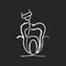 Endodontics chalk white icon on black background