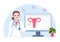 Endometriosis with Condition the Endometrium Grows Outside the Uterine Wall in Women for Treatment in Flat Cartoon Illustration