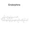 Endorphins hormone. Mood hormone endorphins molecular chemical formula. Vector illustration