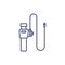 endoscope, colonoscopy tool line icon on white
