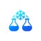 endothermic reaction icon with test tubes