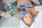 Endotracheal intubation. Practicing medical skills on a medical dummy. Medical education. Modern technologies in training