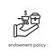 endowment policy icon. Trendy modern flat linear vector endowment policy icon on white background from thin line Endowment policy