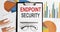 Endpoint Security . Conceptual background with chart ,papers, pen and glasses, business concept