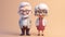 Enduring Love: Tiny Cute 3D Elderly Couple