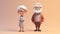 Enduring Love: Tiny Cute 3D Elderly Couple