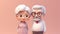 Enduring Love: Tiny Cute 3D Elderly Couple