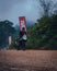 Enduro bike rider on action on sand terrain during practice