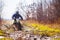 Enduro bike rider on dirt track