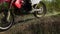 Enduro motocross off-road racing. dust from under the wheels