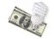 Enegy saver bulb over money
