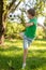 Energetic boy kicking soccer ball back.