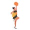 Energetic Cheerleader Girl Character In Vibrant Uniform Twirls Pompoms With Enthusiasm. Radiant Smile, Contagious Energy