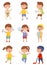 Energetic Children Doing Different Kind of Sport Vector Illustrations Set