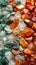 Energetic collage of Carnelian, Jadeite, and Tiger's Eye, invigorating the senses with their vibrant colors on a