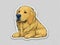 Energetic Companions: Whimsical Cartoon Stickers of Happy, Annoying, and Dizzy Golden Retrievers in Vector Style
