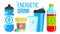 Energetic Drink Vector. Energy Icon. Bottle, Sport Can Or Tin. Isolated Flat Cartoon Illustration