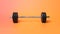 Energetic Dumbbell On Orange Background: Vray Tracing Style