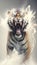 Energetic and fierce tiger visualized by energy and lightning. AI generated