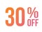 Energetic gradient pink to orange thirty percent off special discount word
