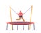 Energetic Little Boy Joyfully Bouncing On Trampoline, Captured Mid-air. Image is Ideal For Promoting Outdoor Activities