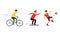 Energetic Man Doing Sport Activity Vector Illustration Set