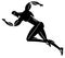 Energetic man runner silhouette. Stylish graphics