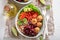 Energetic Mexican salad as a balanced meal for diet