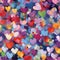 Energetic Painted Hearts in Multicolored Splendor