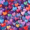 Energetic Painted Hearts in Multicolored Splendor