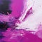 Energetic Pink Abstract Painting With Black Brush Strokes