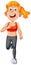 Energetic Runner Girl Cartoon Character